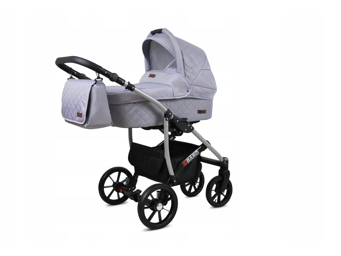 Carrinho de Bebé Multifuncional BABYLUX QBARO 4 Em 1 -Silver - Ajustável e dobrável Construção leve em alumínio - Acessórios