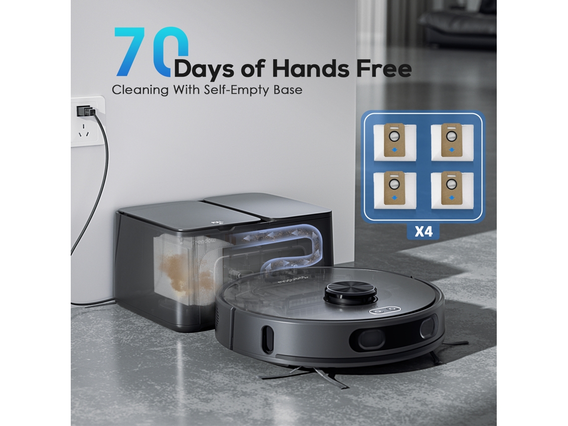 Aspirador Robô Teendow D60s Max Auto Esvaziamento 70 Dias 6000pa Sucção 220min Autonomia 20mm Obstáculos