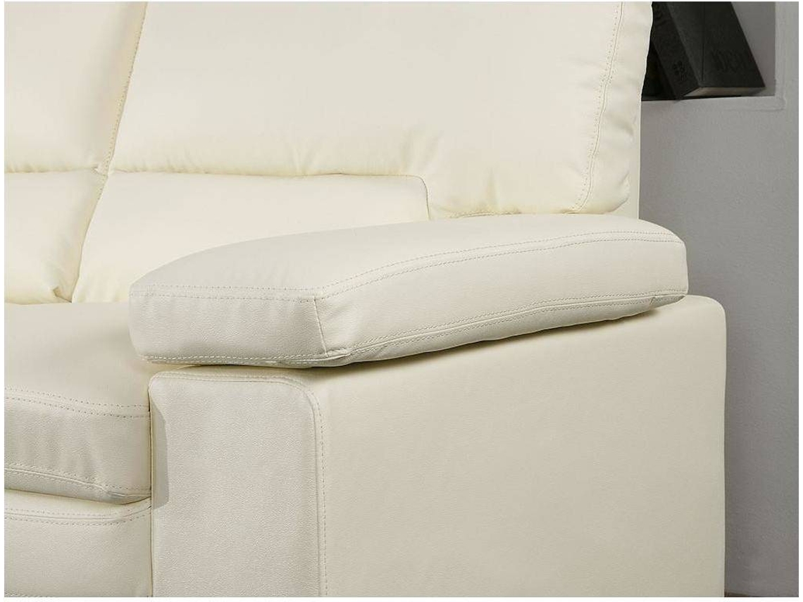 Sofá Fixo Mimas II VENTE-UNIQUE (Marfim - Pele - 162x89x97 cm)