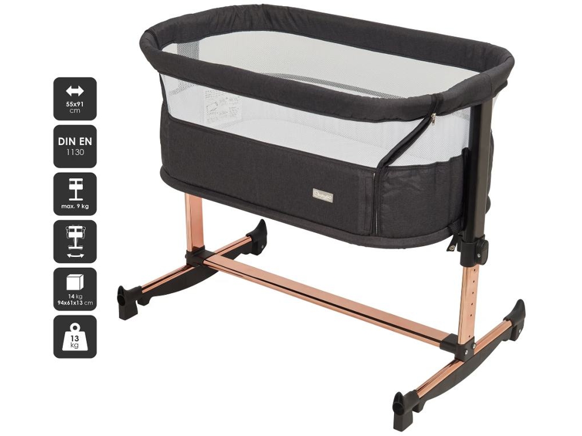 Berço Co Sleep Babygo Vivaldi Black Gold