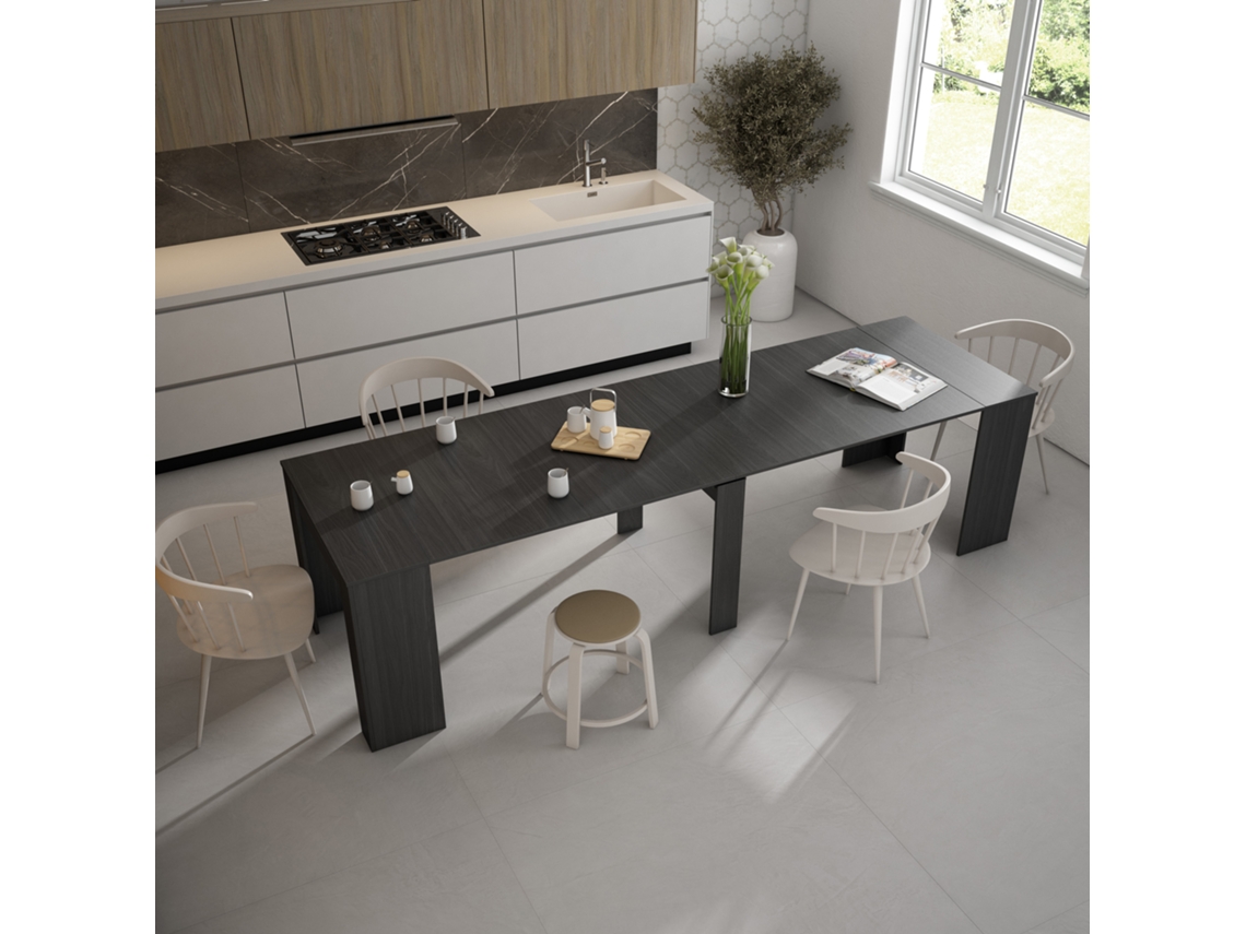 Mesa Consola Extensível | Cozinha, Sala De Jantar | 300 | Para 14 Pessoas | Mesa De Jantar | Preto Duérmete Online