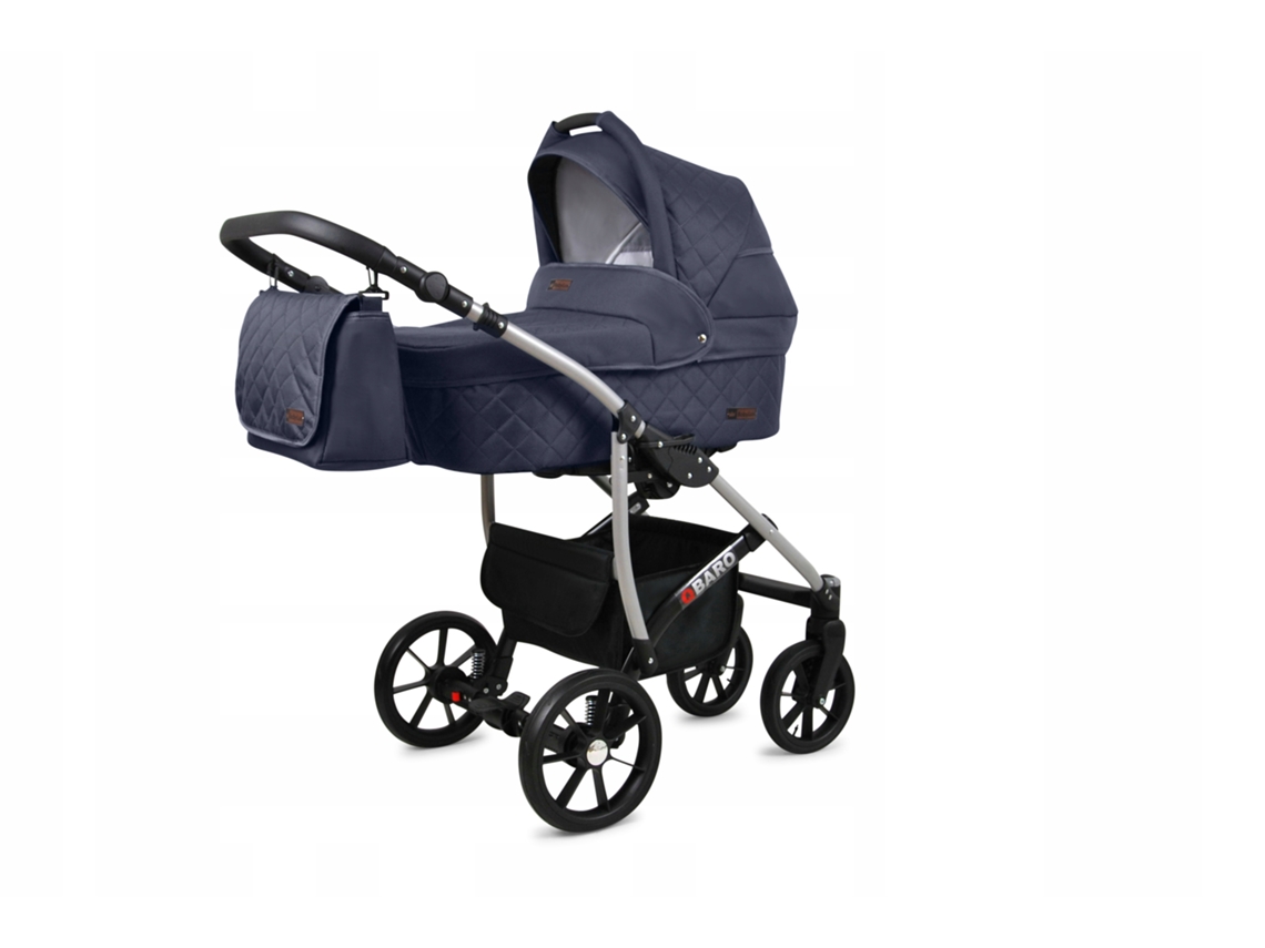 Carrinho de Bebé Multifuncional BABYLUX QBARO 4 Em 1 -Antracyt - Ajustável e dobrável Construção leve em alumínio - Acessórios