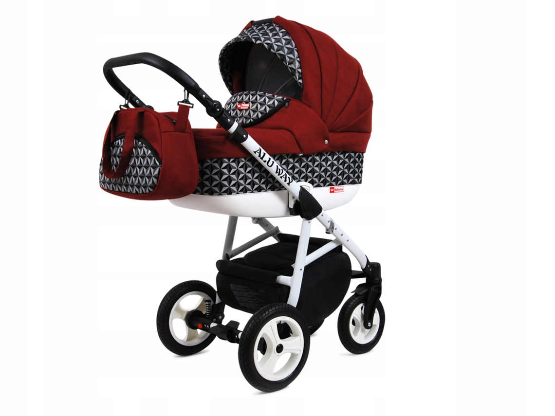 Carrinho de Bebé Multifuncional BABYLUX ALU WAY 2 Em 1 – Optical chili - Ajustável e dobrável Construção leve em alumínio Reversibilidade - Acessórios