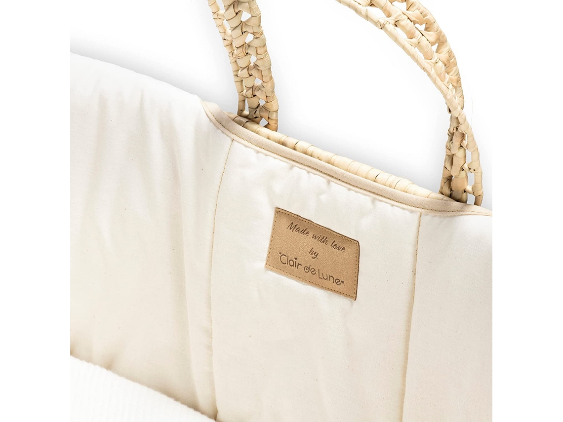 Berço Natural de Algodão Orgânico na Cor Creme Feito no Reino Unido CLAIR DE LUNE