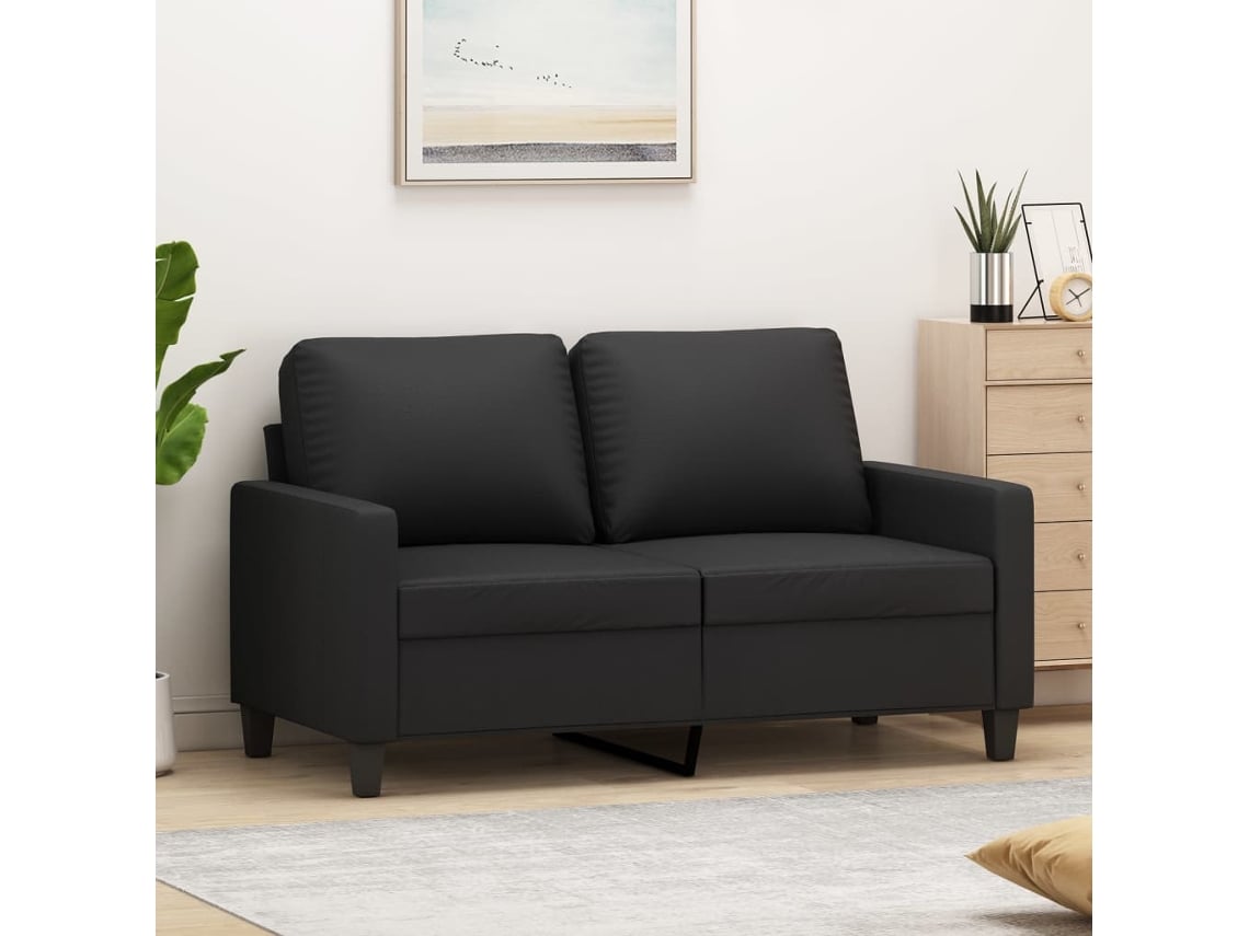 Sofá de 2 lugares VIDAXL couro artificial preto (120 cm)