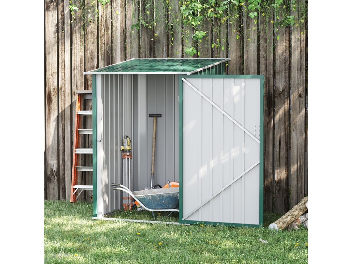Abrigo de Exterior Aço cor Verde 100x103x160cm OUTSUNNY