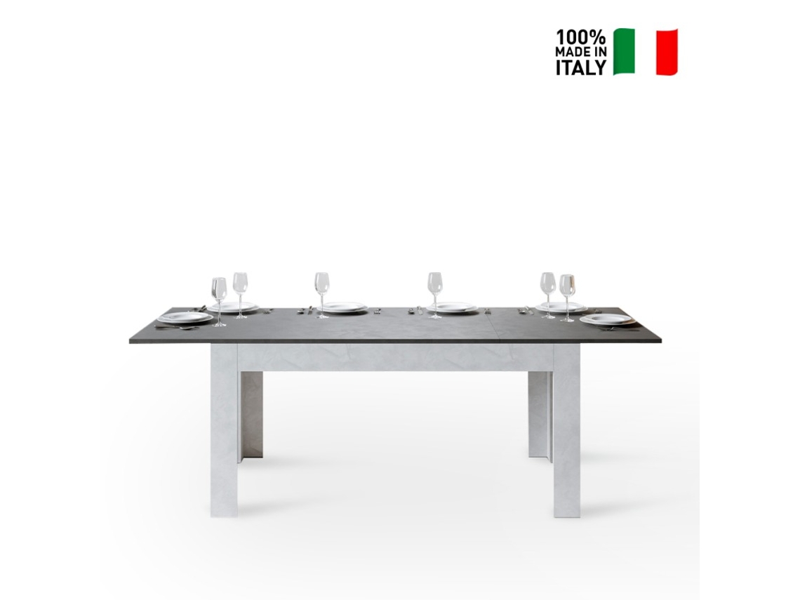 Mesa de jantar extensível 90x160-220cm cinza branco Bibi Mix BA