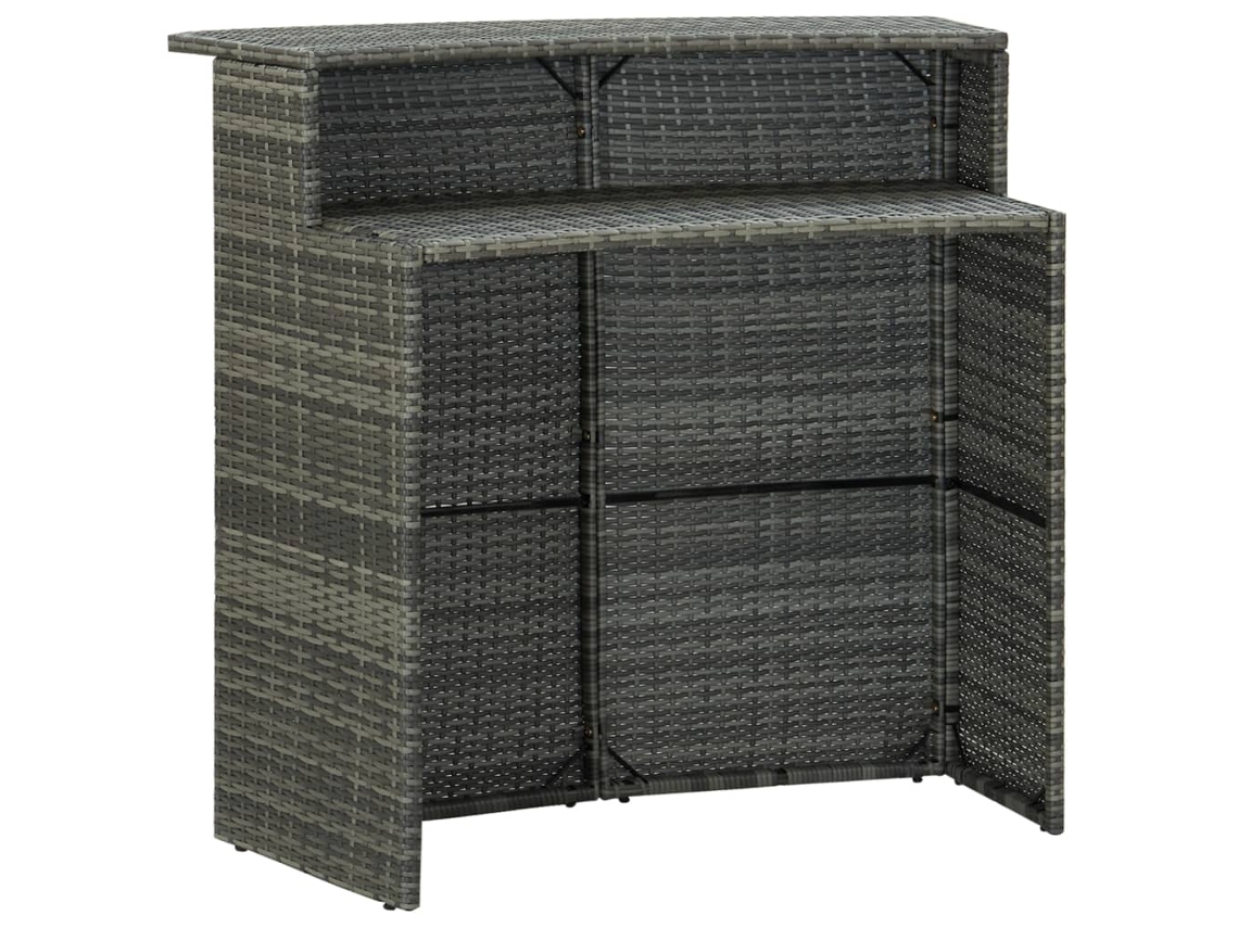 Mesa De Bar Jardim 120x55x110 Cm Vime Pe Cinzento Vidaxl