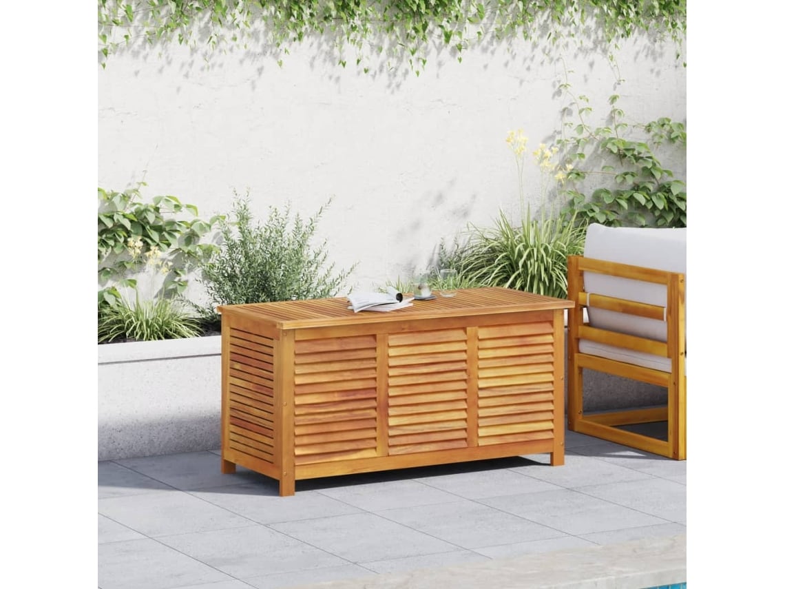 Caixa Arrumação Jardim com Veneziana 113X50X56 Cm Acácia Maciça PANGSHIYUAN