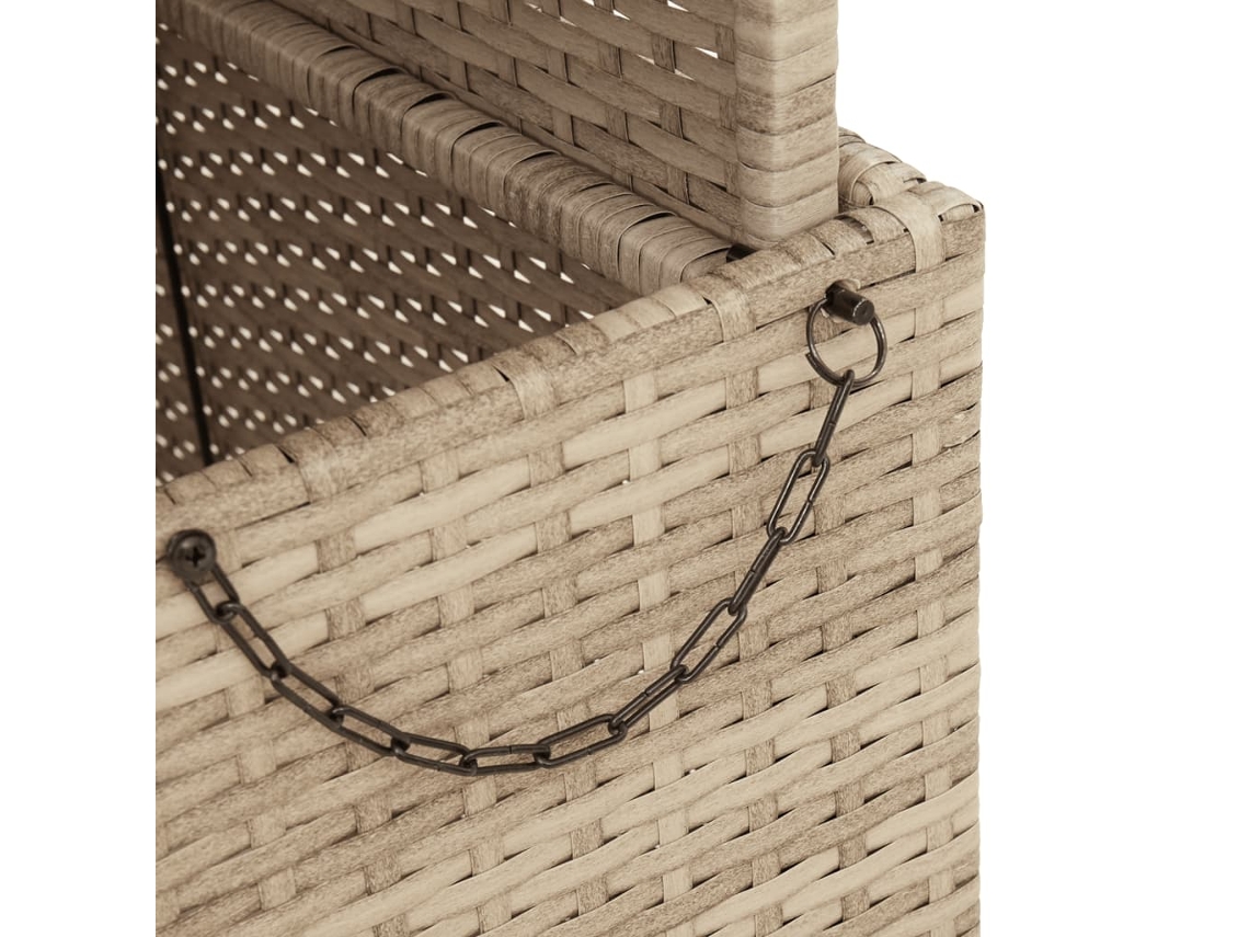 Mesa de Jardim 110X110X71 Cm Vime Pe e Madeira de Acácia Bege PANGSHIYUAN