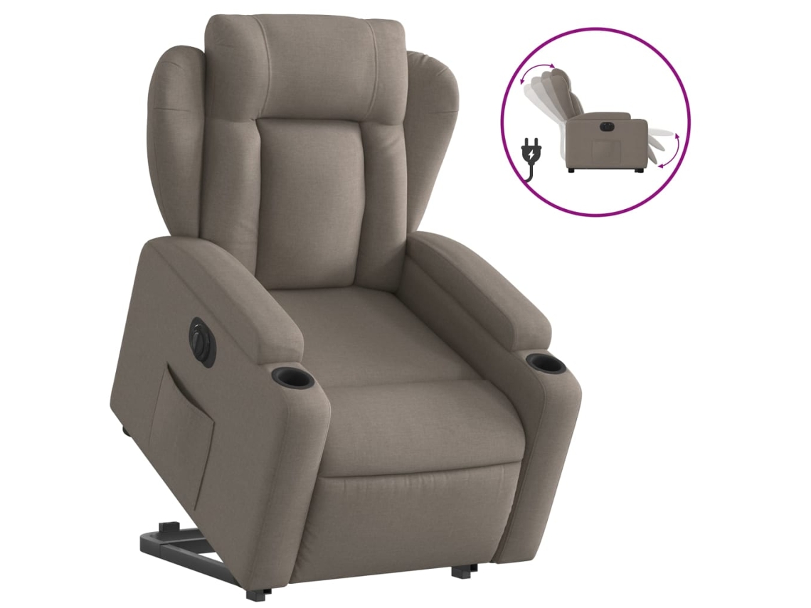 Poltrona Reclinável Elevatória Elétrica Cinza-Acastanhado CLIC N BUY