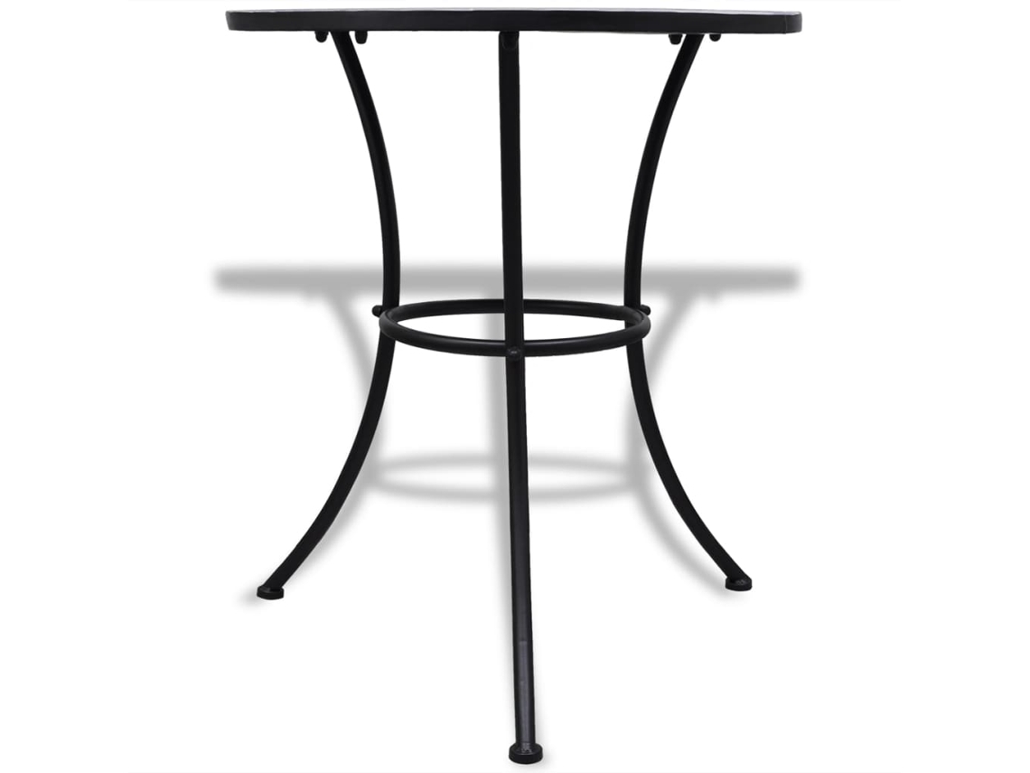 Mesa De Bistrô Mosaico Azul/branco 60x70cm Ferro Cerâmica