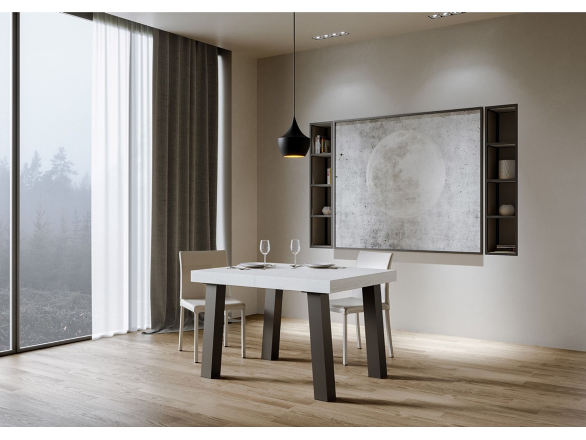 Mesa de Refeição ITAMOBY Bridge (90x130/234 - Painéis em Melamina - Freixo Branco)