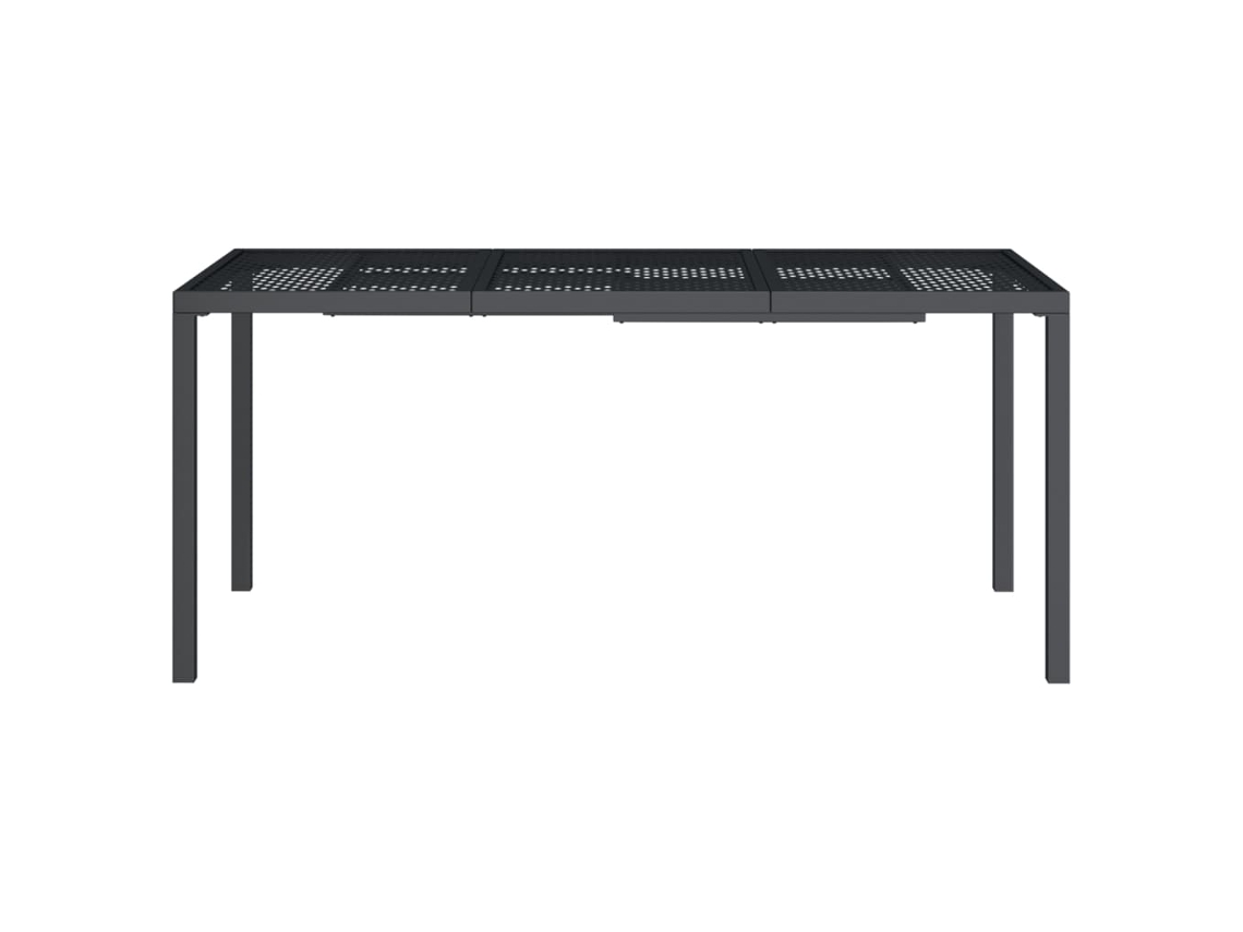 Mesa De Jardim Aço Antracite 165x80x72 Cm Design Em Rede