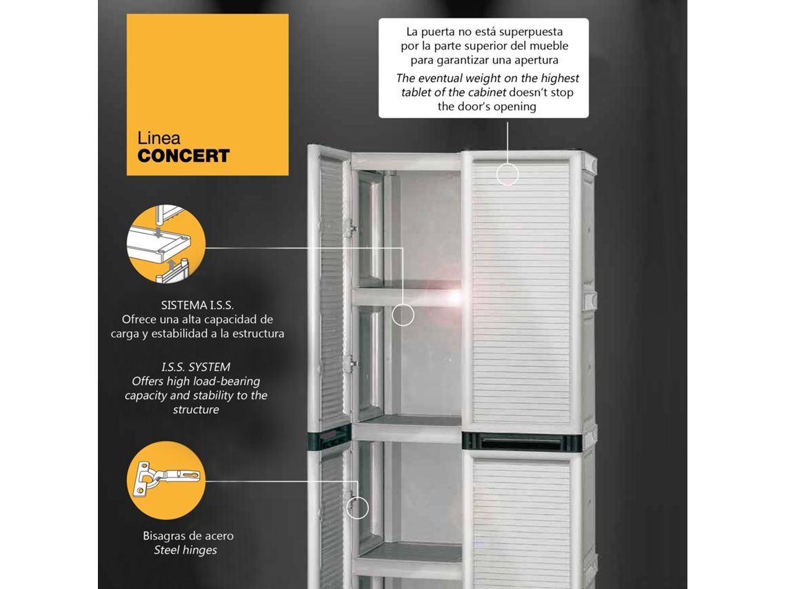 Armário de Exterior ARTPLAST de Altura Completa 100x39x92 cm Concert Em Branco