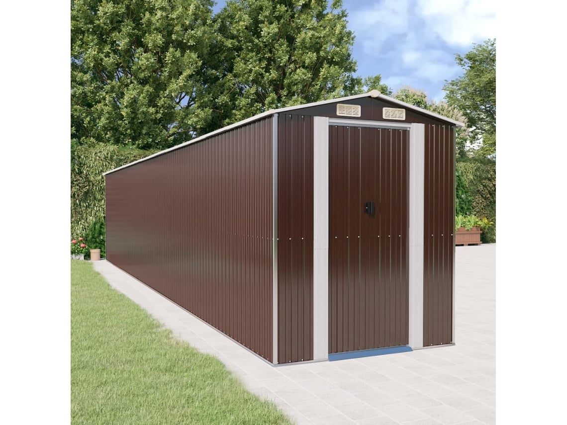 Abrigo VIDAXL Marrom Aço (192x1021x223 cm)