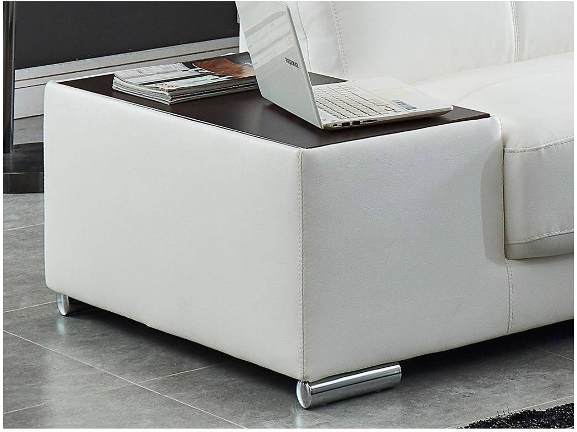 Sofá Fixo Nahia VENTE-UNIQUE (Branco - Pele - 286x210x91 cm)