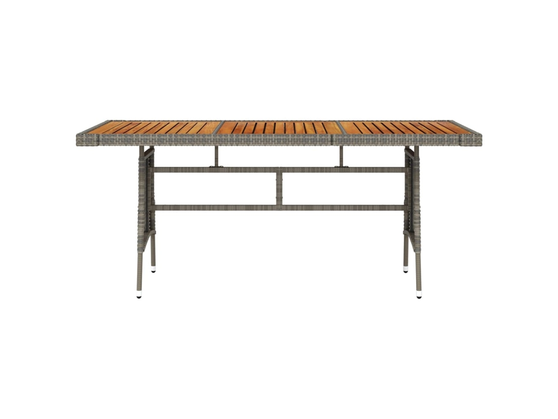 Mesa de Jardim 160X70X72 Cm Vime Pe e Acácia Maciça Cinzento NONAME