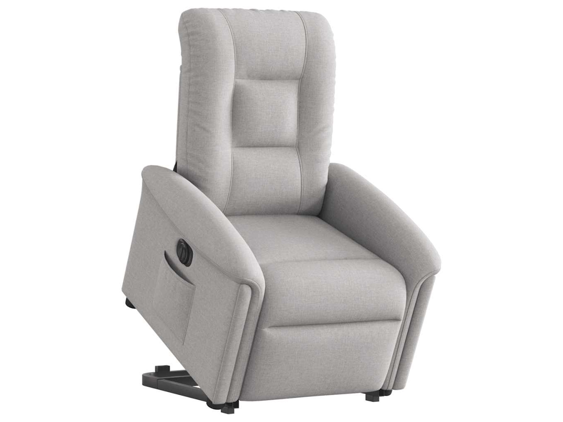 Poltrona reclinável elevatória elétrica tecido cinzento-nublado