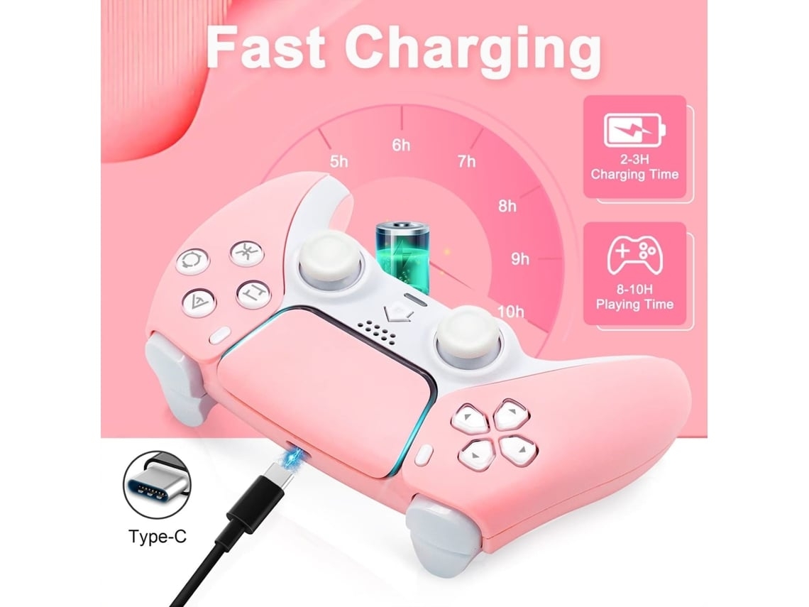 Controlador Ps4 Sem Fio Compatível com Playstation 4 Pro Slim Pc Substituição Remota Gamepad Acessórios para Jogos Joystickr com Cabo Tipo C YIZHOOD