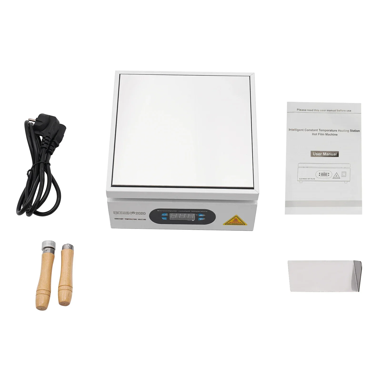 Placa elétrica, temperatura ajustável, display digital, branco OEM