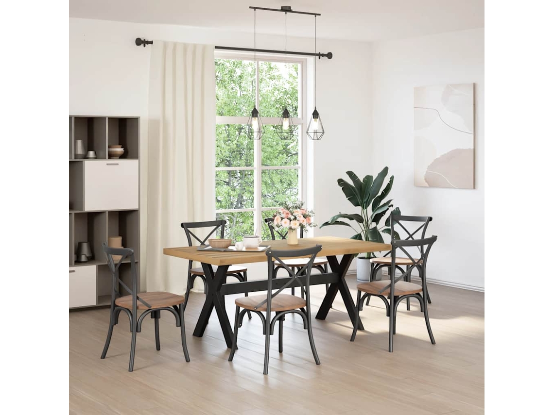 Mesa De Jantar Noain Pernas Em Forma X 180x90x75cm Pinho Maciço Haochrymec
