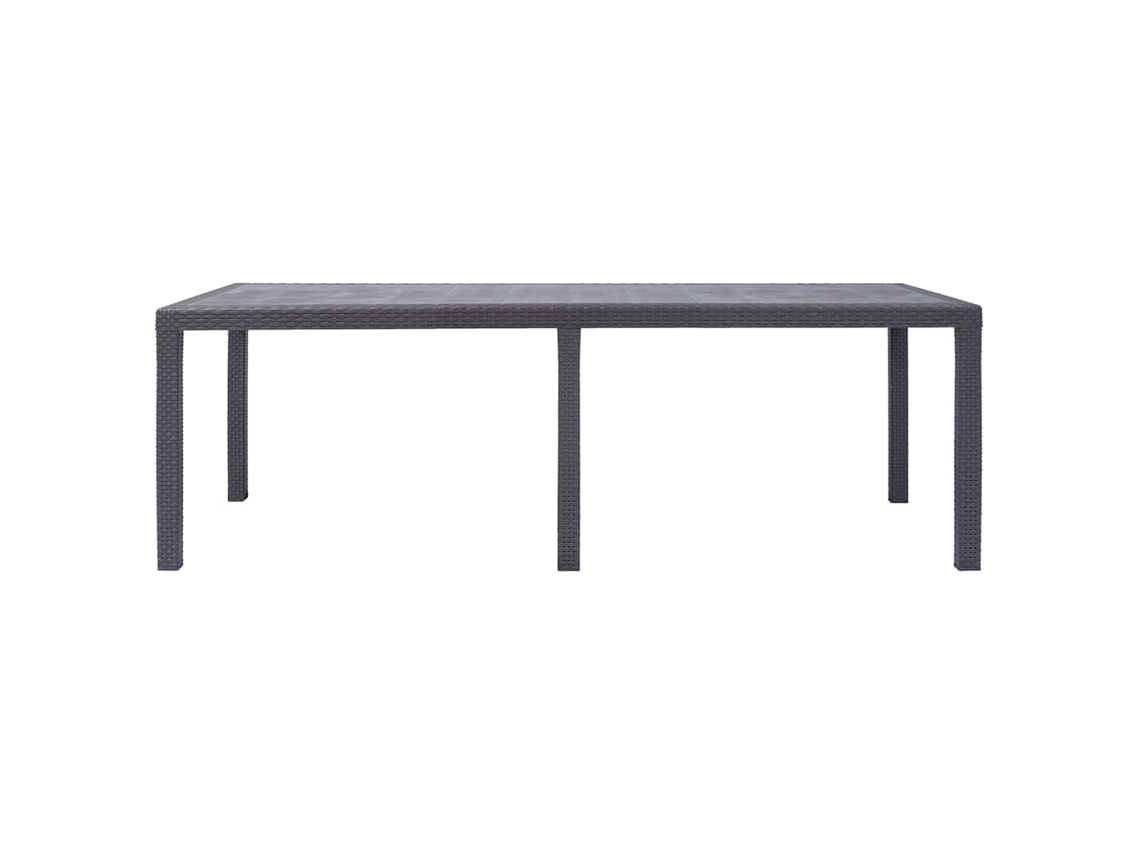 Mesa De Jardim 220x90x72cm Plástico Castanho Estilo Vime
