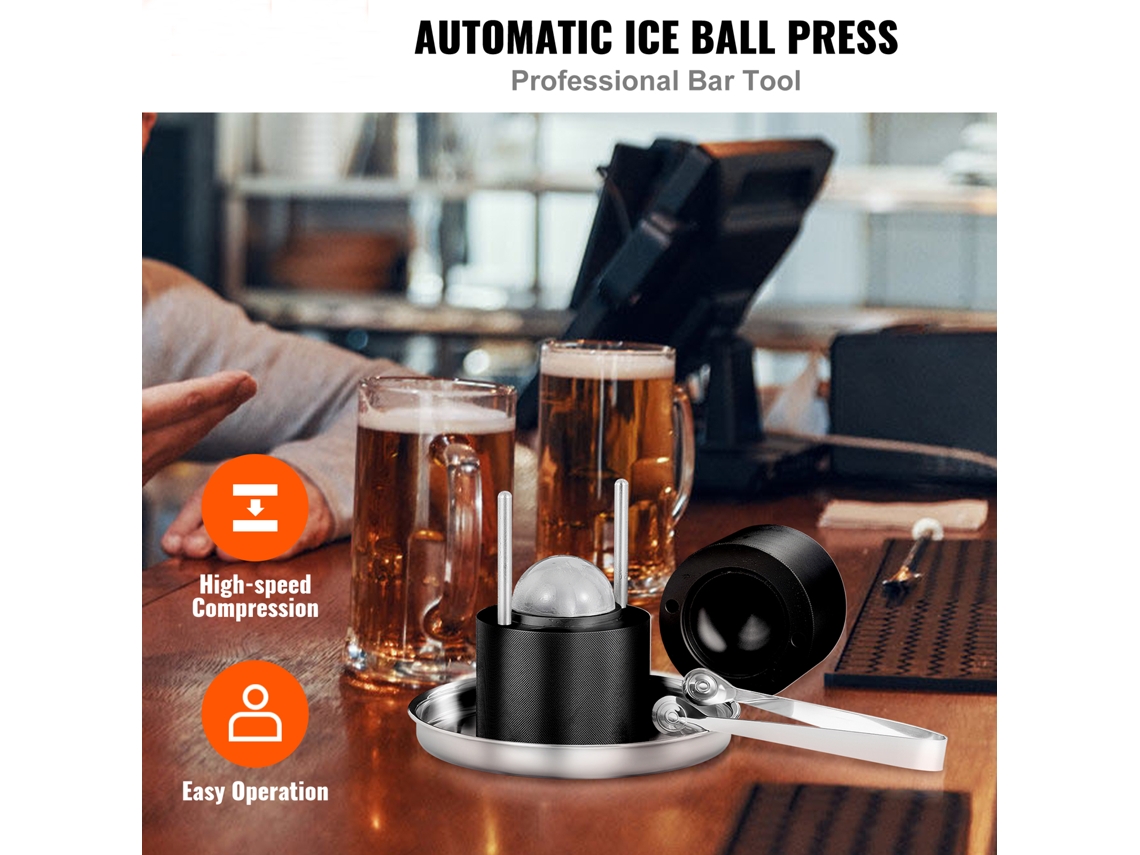 Kit De Esferas De Gelo Succebuy De 2,4 Polegadas, 60 Mm, Para Whisky, Preto