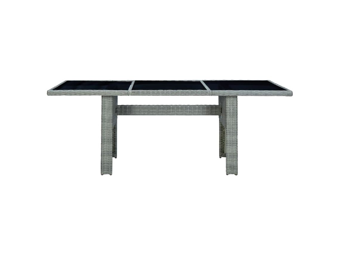 Mesa de jardim VIDAXL Cinzeto Rattan / Vime (200x100x74 cm)