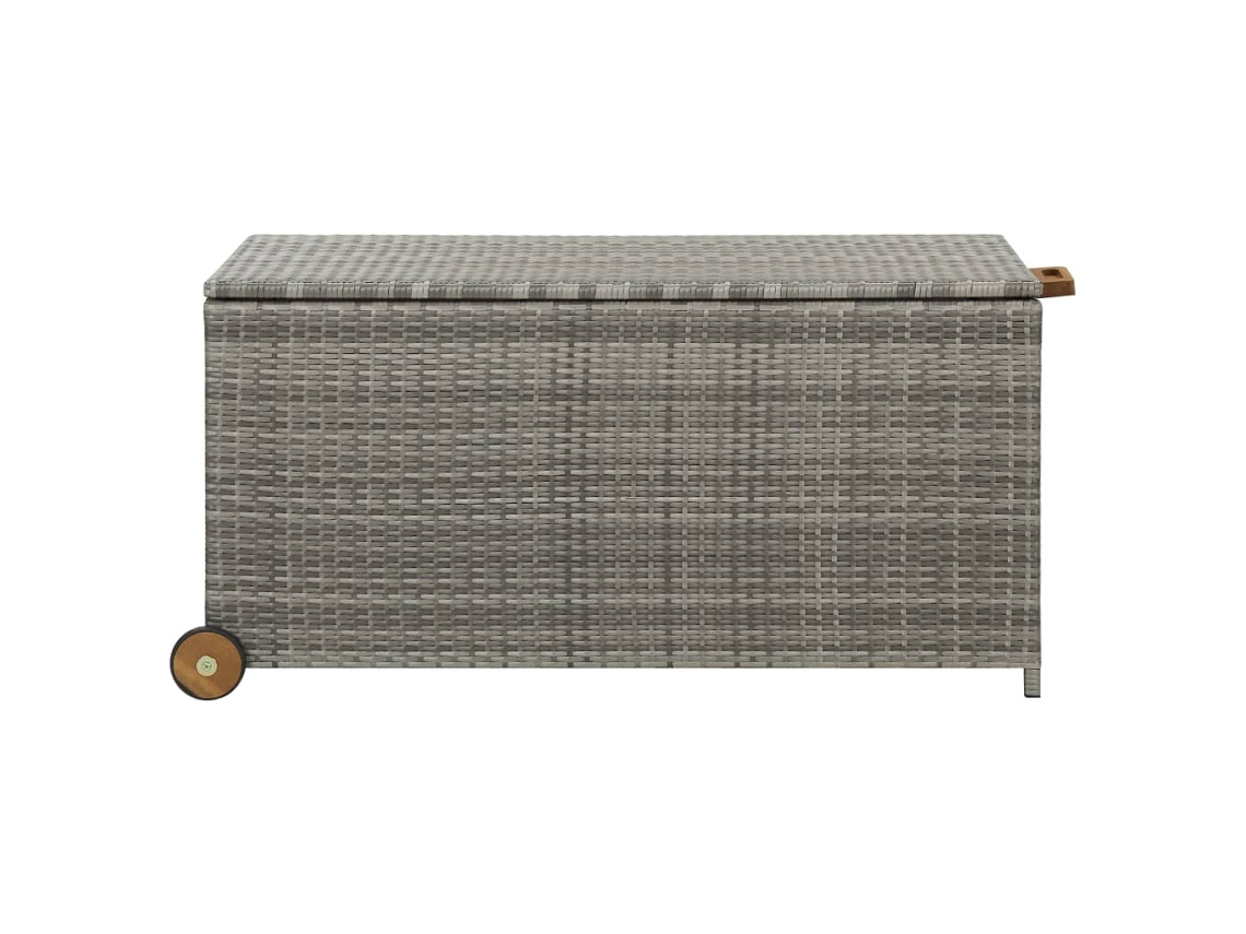 Baú de Armazenamento VIDAXL Cinzento Rattan e Vime (130x65x115 cm)