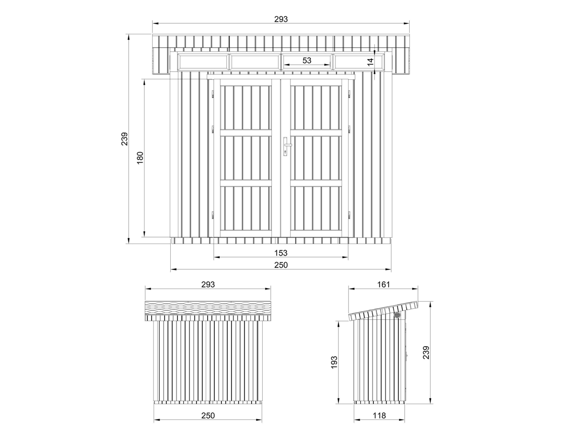 Abrigo de Madeira TIMBELA Painéis Derivados Lp Smartside 3m² com Pavimento e Ladrilhos Betuminosos L161xh294xh239 cm- M901A-Harvest Honey
