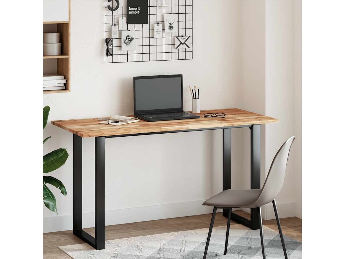 Tampo De Secretária 140x60x2 Cm Madeira Acácia Maciça Acabamento Óleo