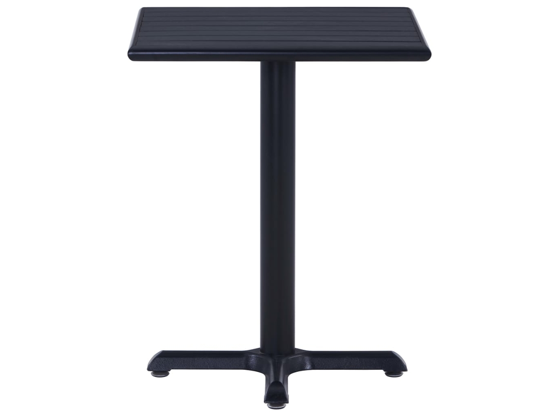 Mesa De Jardim 60x60x75 Cm Preto Madeira Plástica E Metal