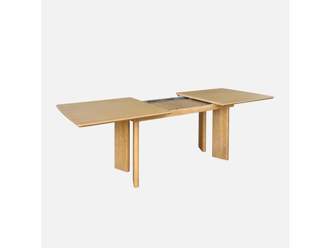 Mesa De Jantar Retangular Extensível Em Madeira De 6 8 Lugares, Natural Sweeek