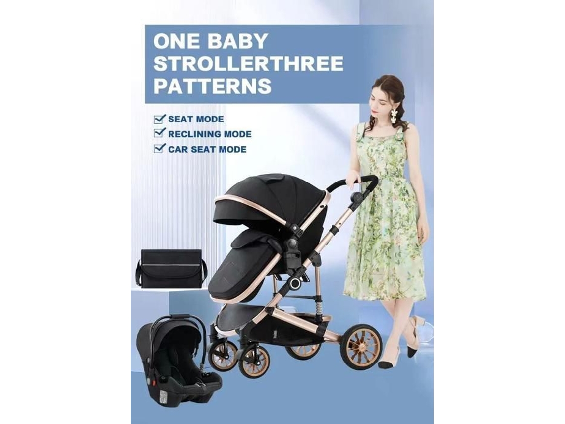 Bazarland30. Carrinho Portátil 3 Em 1 Para Bebé, Estrutura Em Alumínio Para Recém Nascido. Vermelho