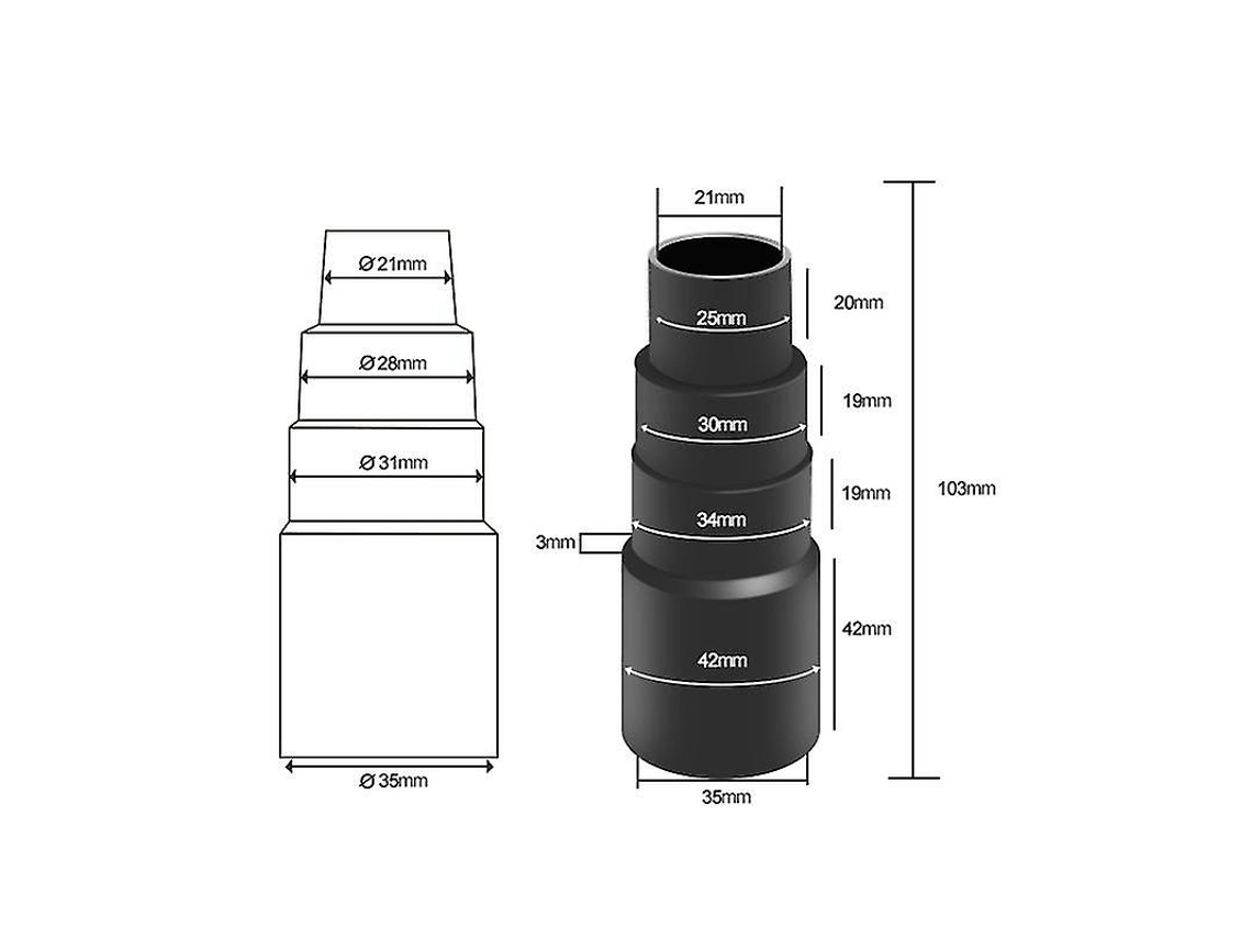 Adaptador de Tubo de Extração Auspicioso-3 Peças