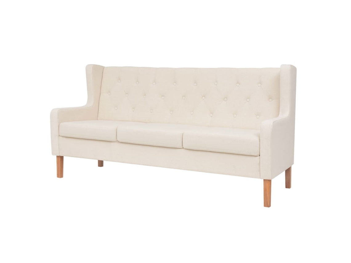 Conjunto 3 Sofa VIDAXL Branco Tecido