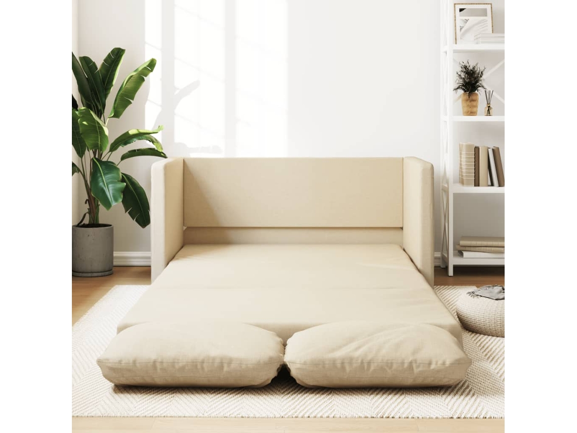 Sofá-cama sem pés VIDAXL tecido cor creme (112x174x55 cm)