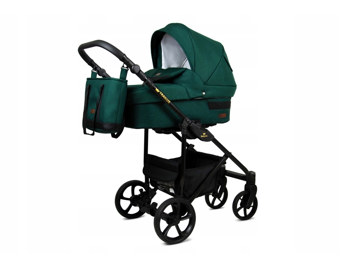 Carrinho De Bebé Multifuncional Babylux Trailux 4 Em 1 -bottle Green - Ajustável E Dobrável Construção Leve Em Alumínio - Acessórios