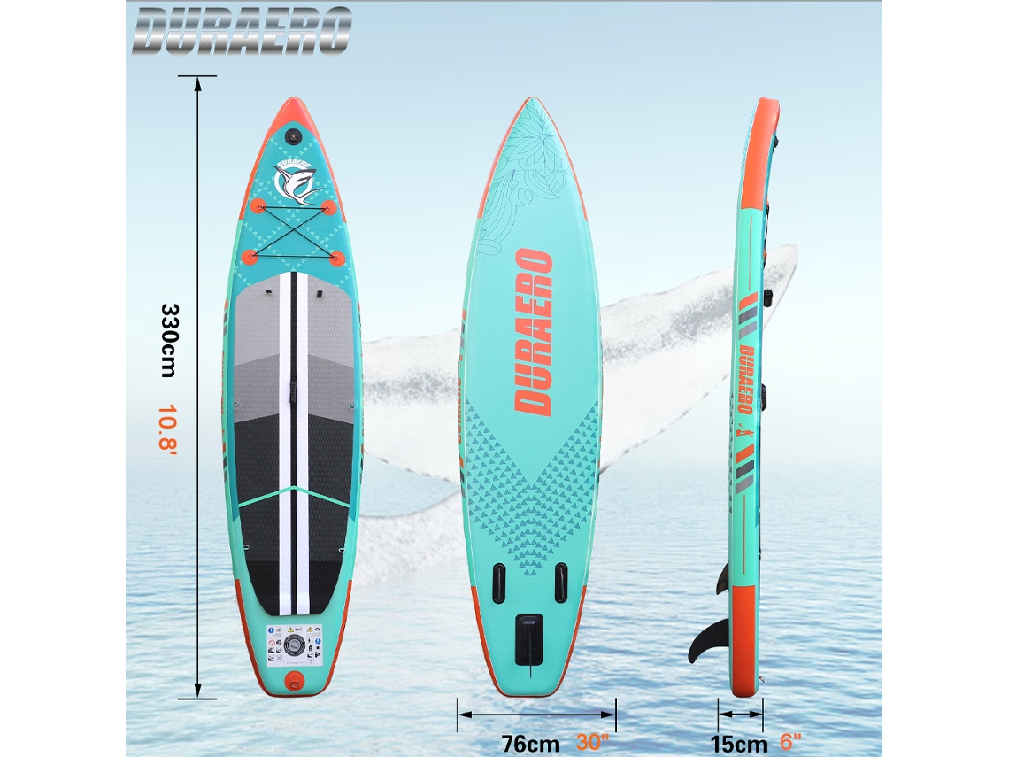 Prancha de Stand Up Paddle DURAERO SUP Board Set (Azul - 330x76x15 cm)