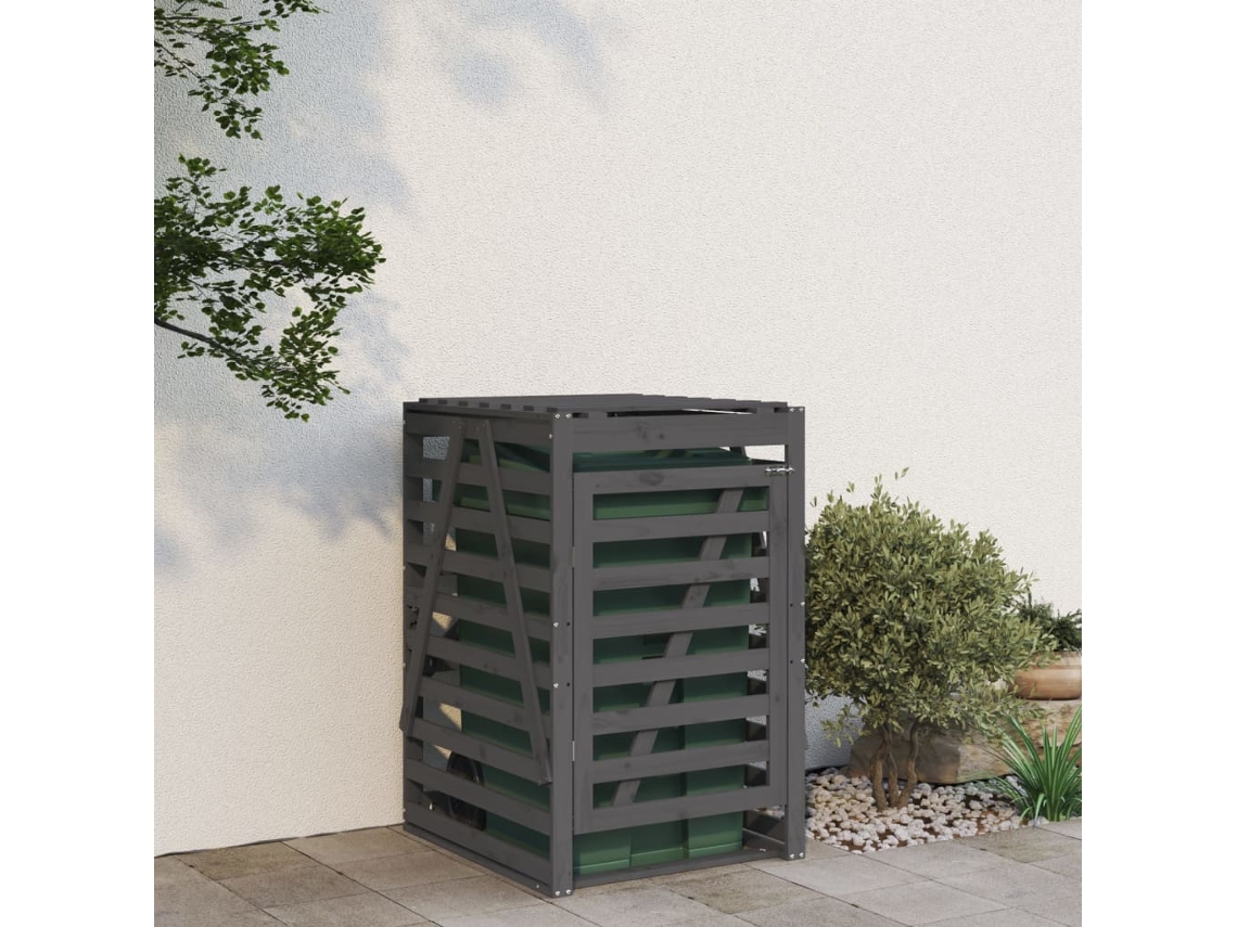 Abrigo para caixote do lixo VIDAXL Cinzeto Madeira de pinho (84x90x128,5 cm)