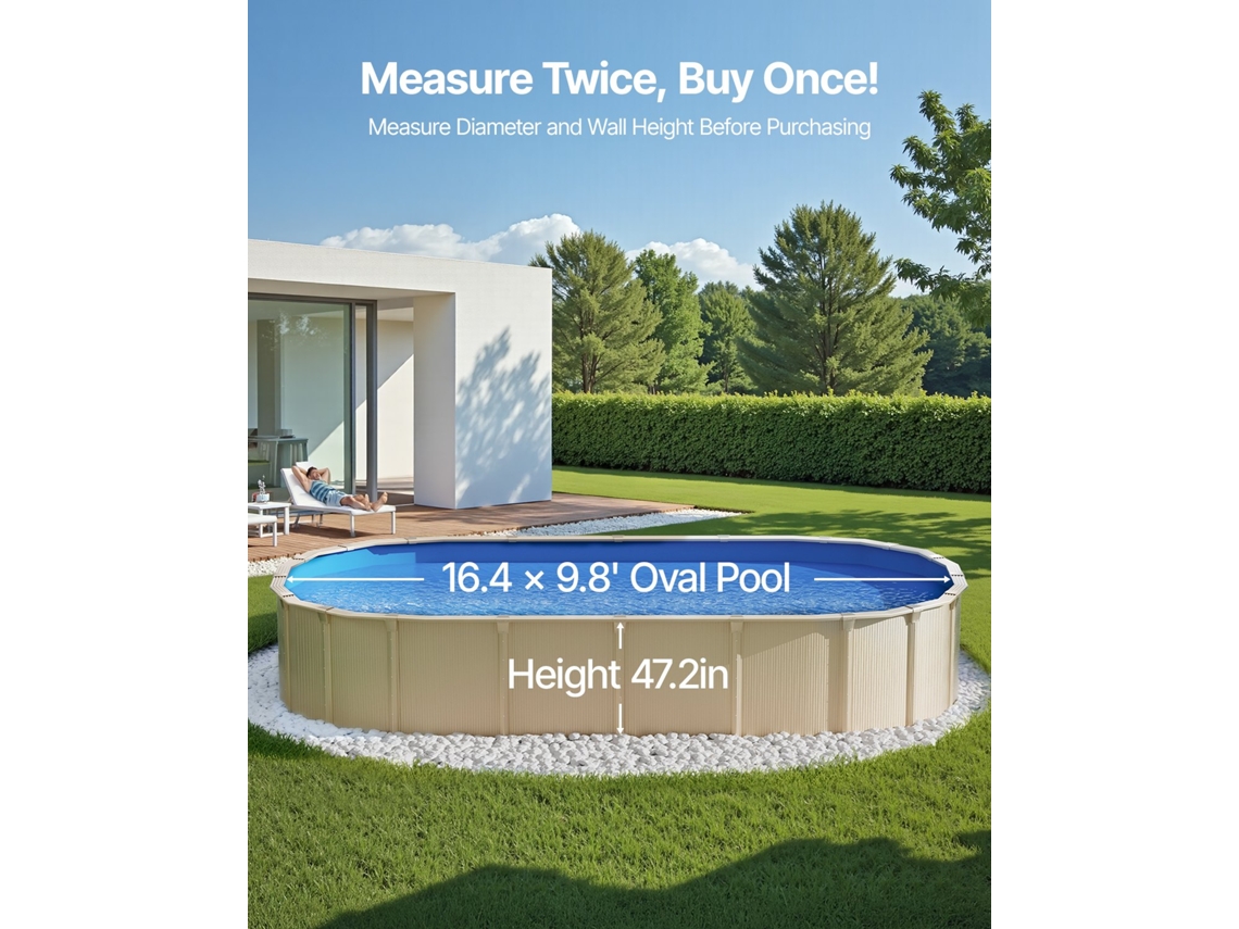 Forro De Piscina Oval Vevor 500x300 Cm Altura 120 Cm Unicolor
