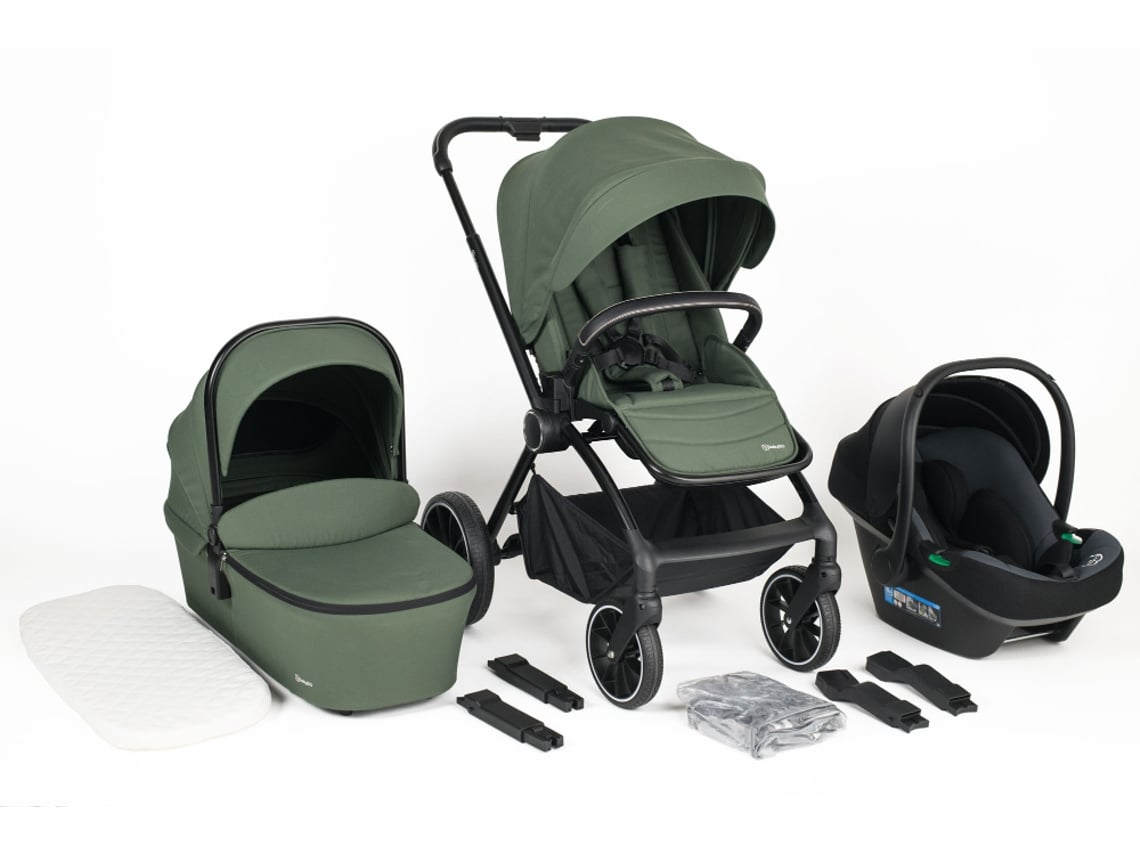 Carrinho De Bebé 3 In 1 Com Cadeira Auto Babygo Harmony Green