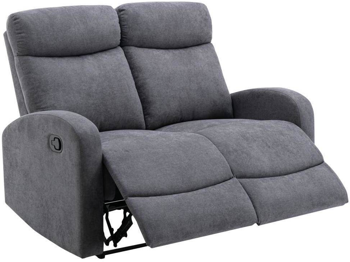 Conjunto Sofá Relax Evelyn VENTE-UNIQUE (Cinzento - Tecido e Veludo - 180x95x100 cm)