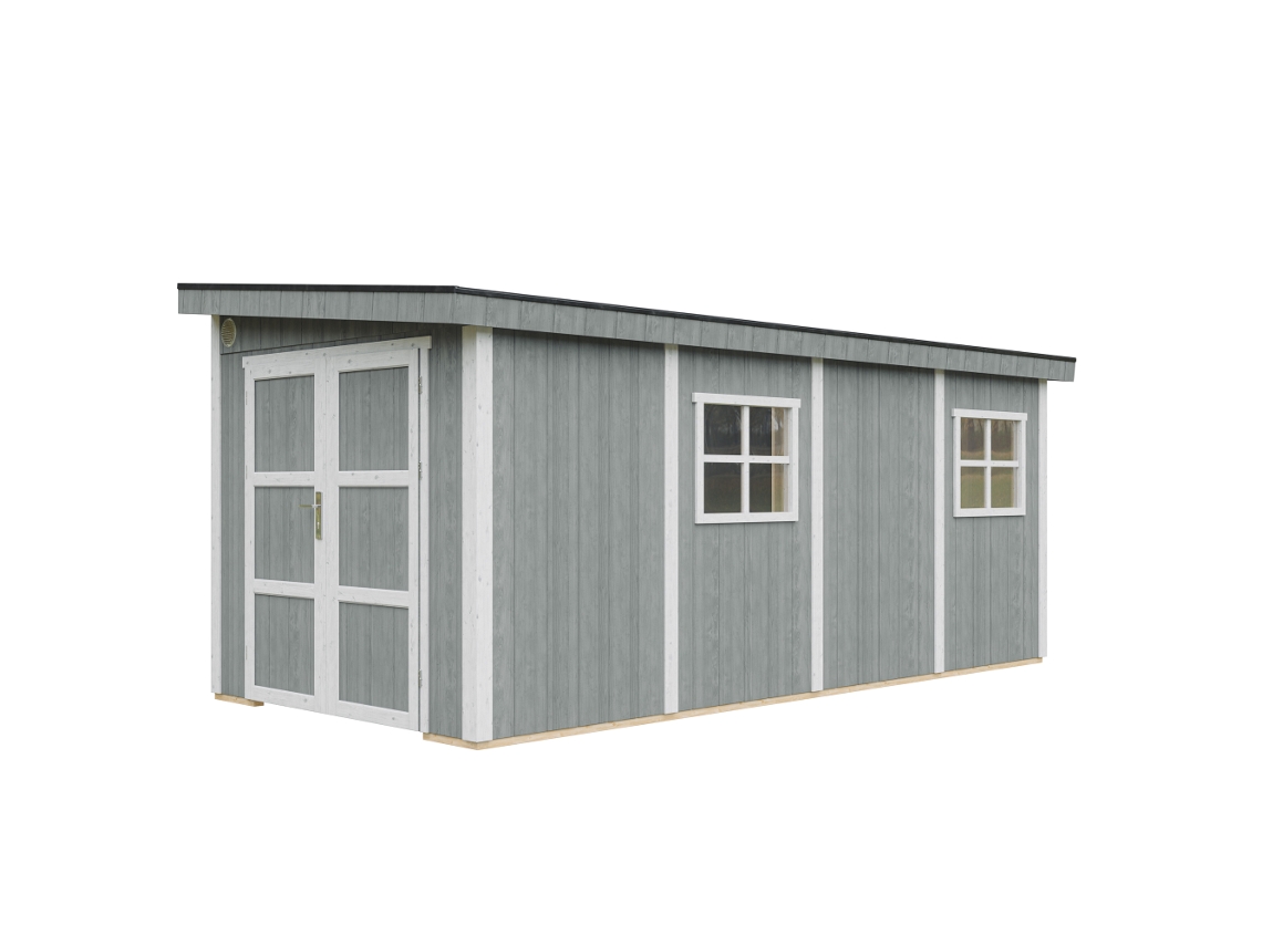 Casa De Jardim Qualidade Premium 11,47 M² A231x248x530 Cm Sem Piso E Parede Lateral Timbela M940b Cavern Steel