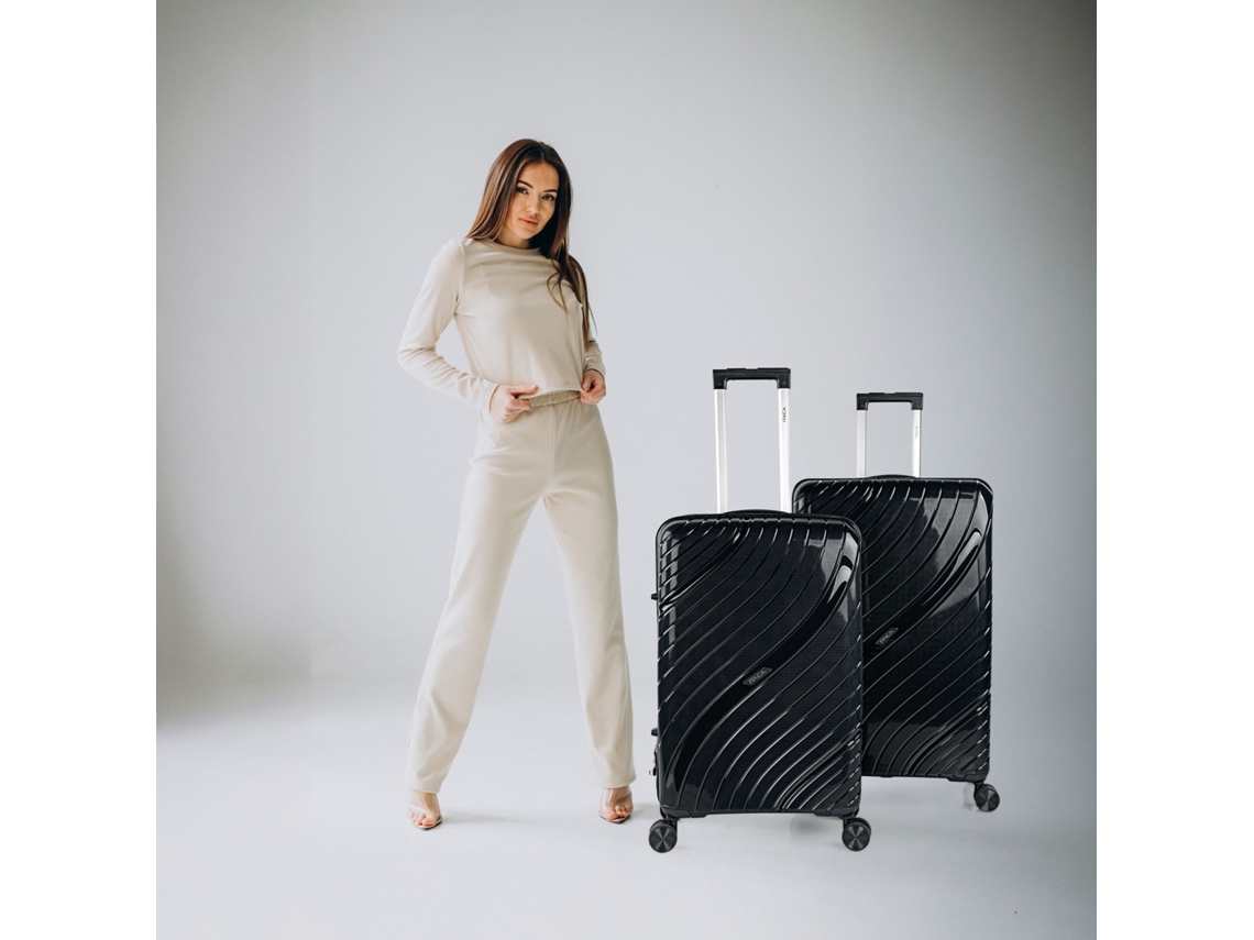 Pp ITACA Danube Preto Hard Suitcase Set (48x75x30 Cm 94l)