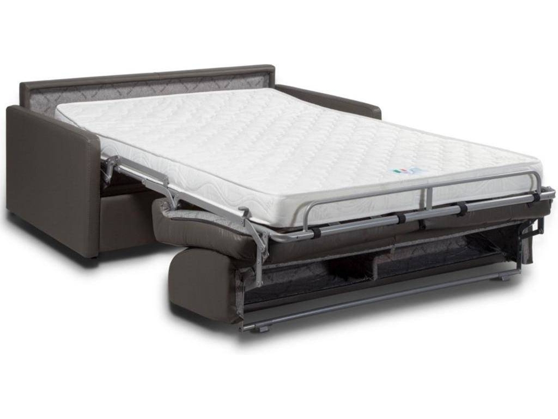 Sofá Cama Calife VENTE-UNIQUE (Preto - Pele sintética - 170x94x85 cm/Dimensões da cama: 140-159 cm)