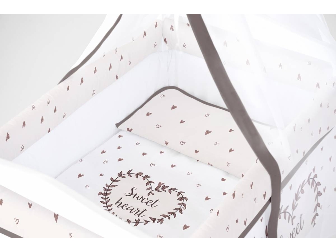 Mini Berço e Têxtil TANUKI Sweet Heart Multicolorido (57x25x82 cm)