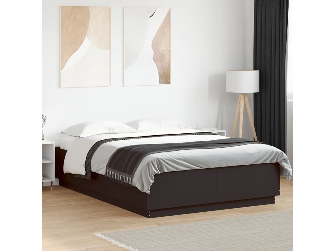 Cama VIDAXL Madeira Preto (150x200cm)