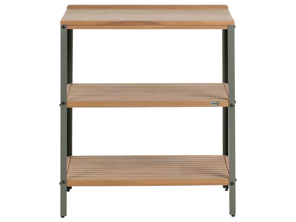 Ilha de cozinha externa Beliani Ivrea em madeira de acácia com certificação FSC®, marrom, 80 x 50 x 92 cm